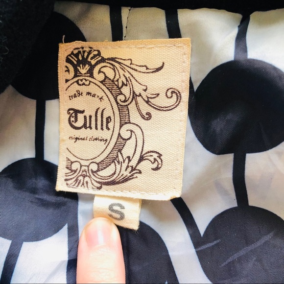 Nordstrom Tulle Hooded Peacoat Navy Blue - Picture 5 of 9